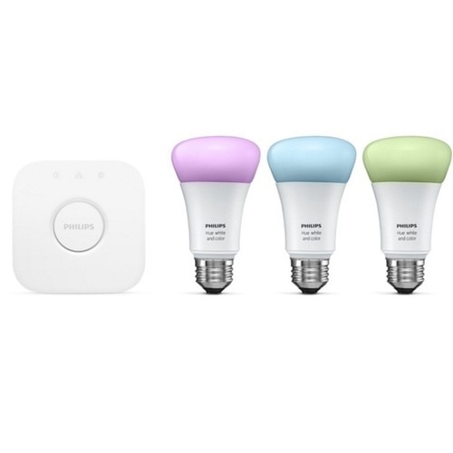 Image PACK PHILIPS HUE (3 AMPOULES COULEURS + 1 BRIDGE)